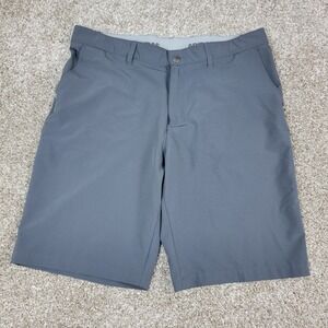 Adidas Mens 36 Solid Gray Elastic Waist Performance Chino Golf Shorts